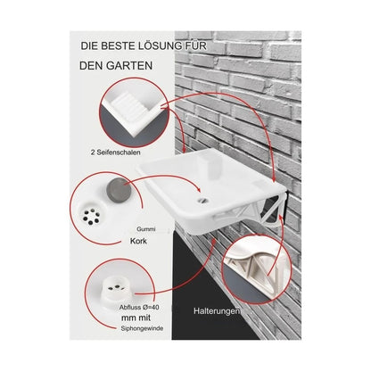 Stazione di lavaggio per lavabo sospesa - per interni ed esterni