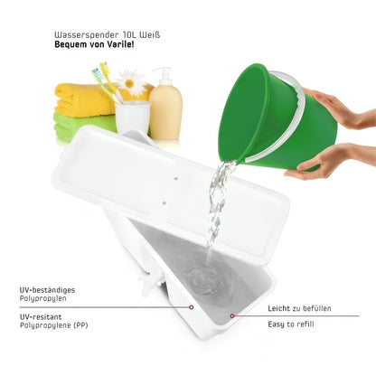 Wasserspender 10l für Camping Garage Kleingarten BPA-Frei Handwascher Rukomojnik