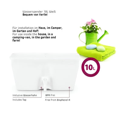 Wasserspender 10l für Camping Garage Kleingarten BPA-Frei Handwascher Rukomojnik