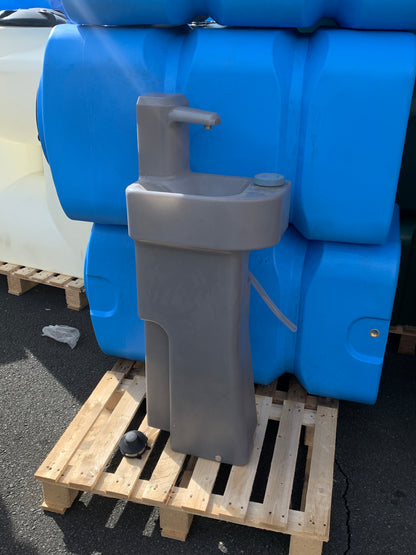 30L Waschsäule für WC Kabine mit Handwaschbecken & Fußpumpe