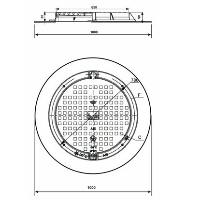 Schachtdeckel 100cm Schachtabdeckung rund