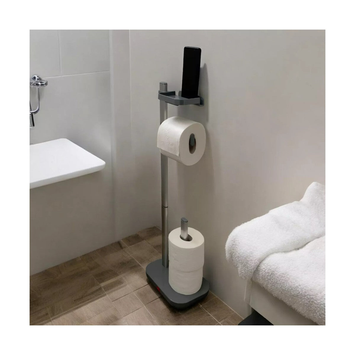 Toilettenpapierhalter Mit Ablage für Handy Ohne Bohren WC Halterung