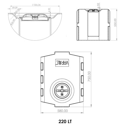 Trinkwassertank 220L Transportfest