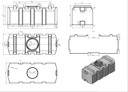 Réservoir d'eau 500L bleu TRANSPORTABLE